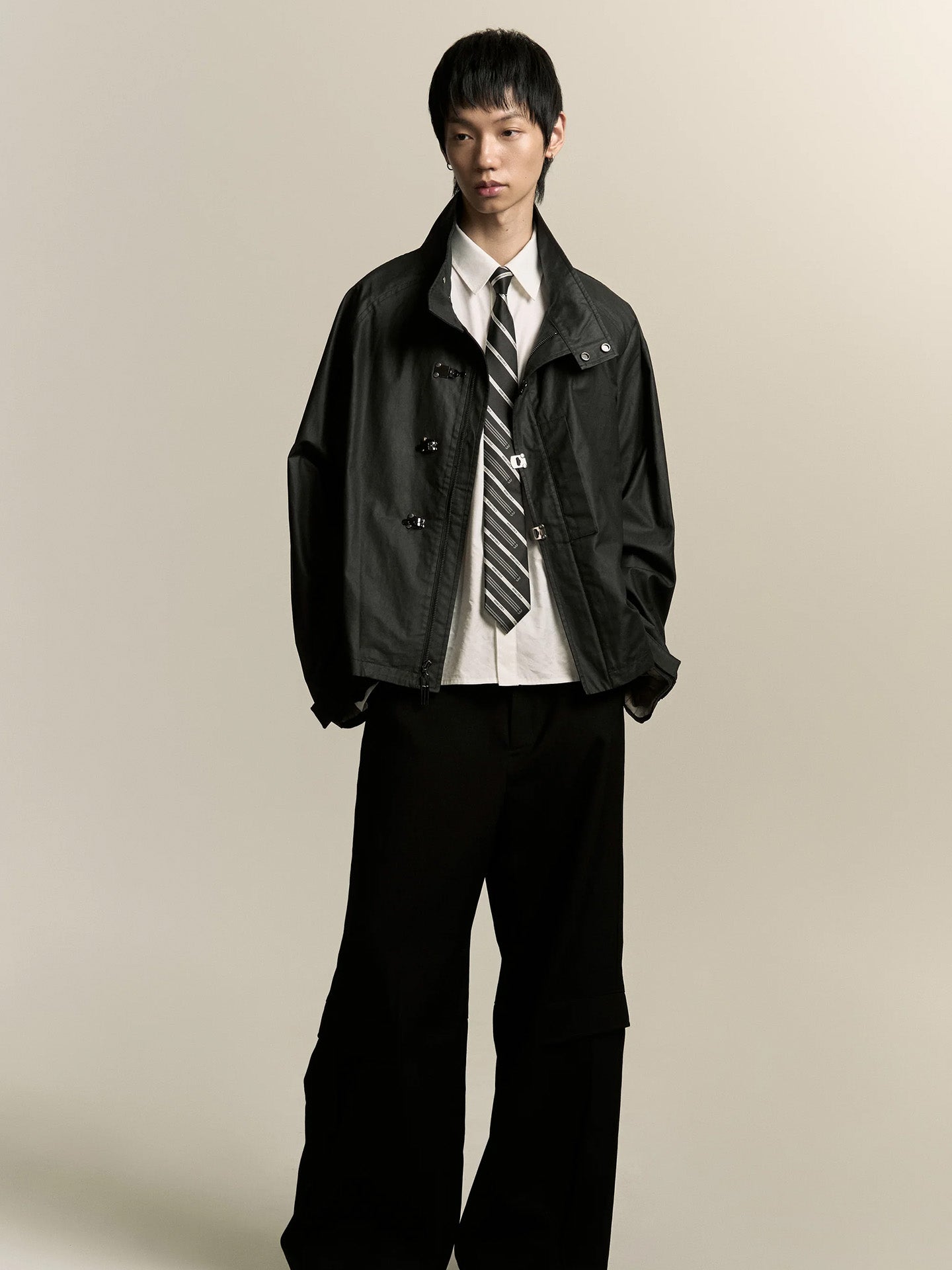 NAMESAKE LOGO OFFICE TIE, Black