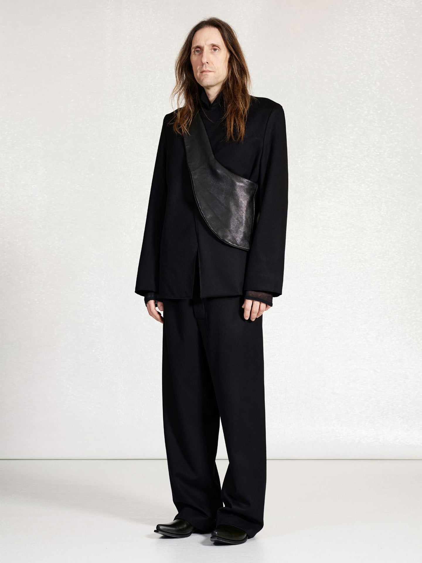 NO.173 HEAVY WOOL TWO BUTTON JACKET, BLACK