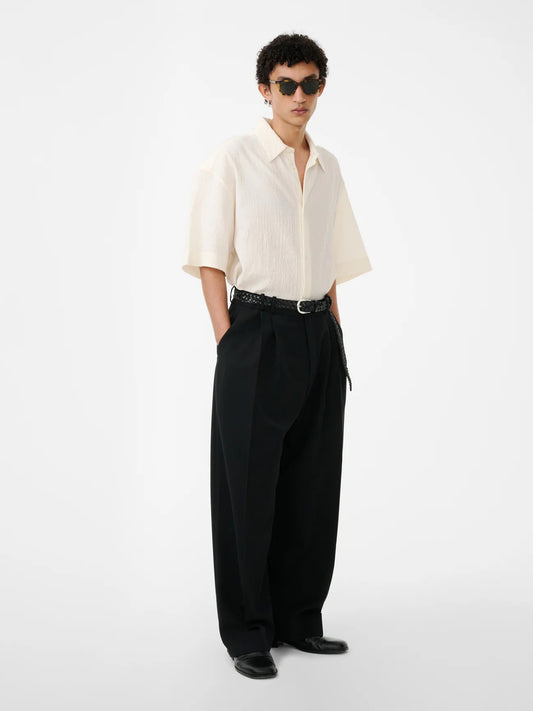 DOUBLE PLEAT VOLUME PANT, BLACK