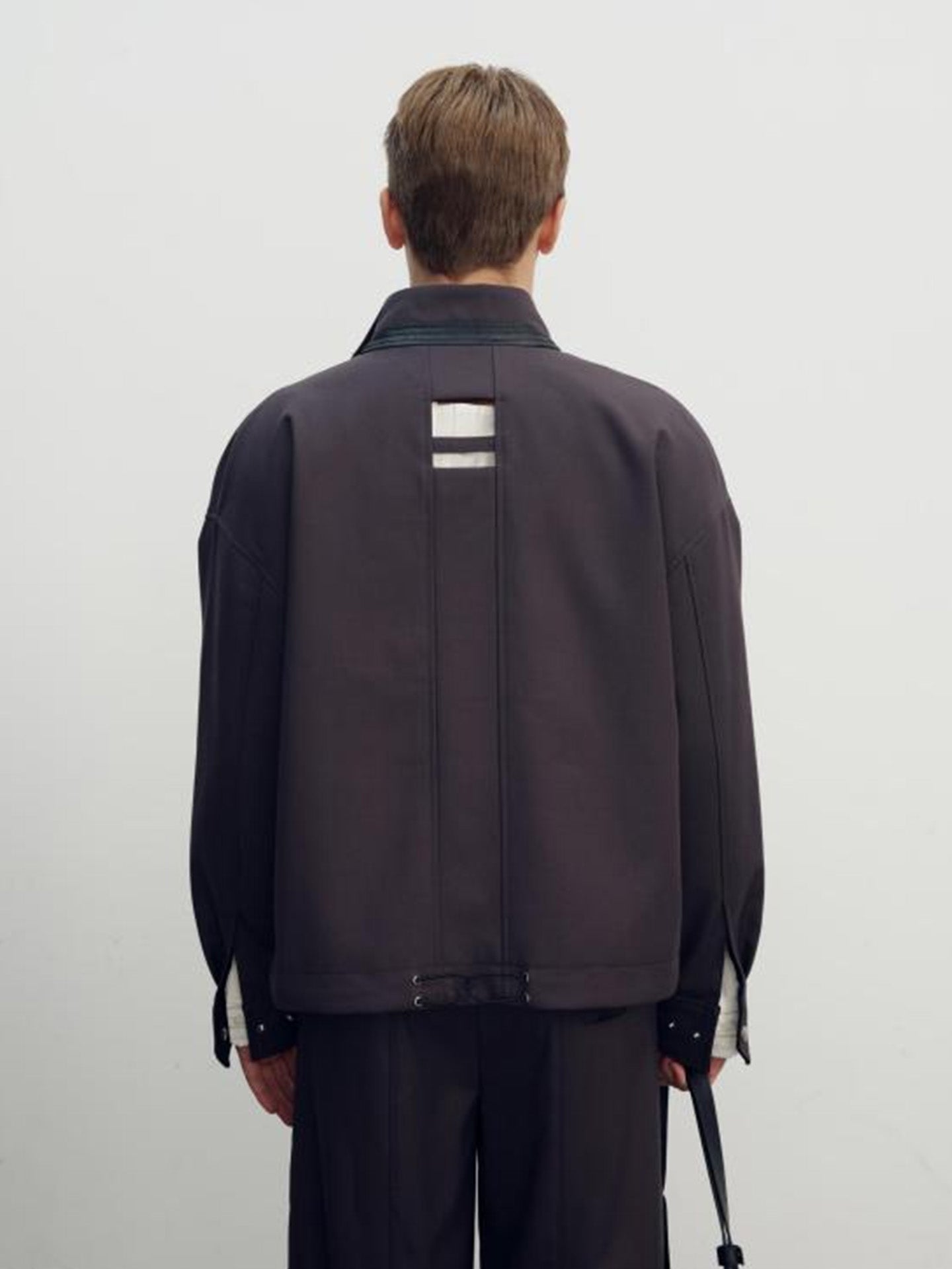 MESSENGER BAG POCKET JACKET, SOLID GREY