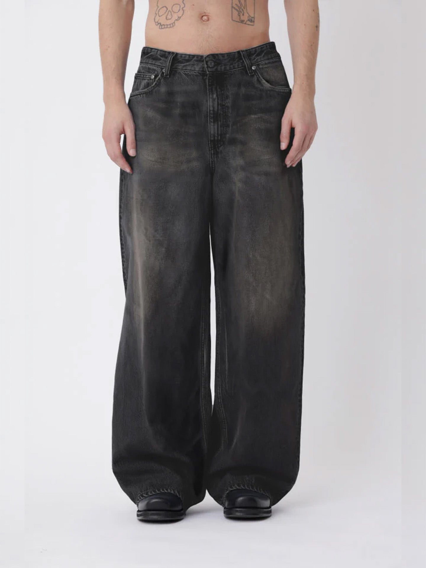 LYON COATED 80S BLACK JEANS, Black