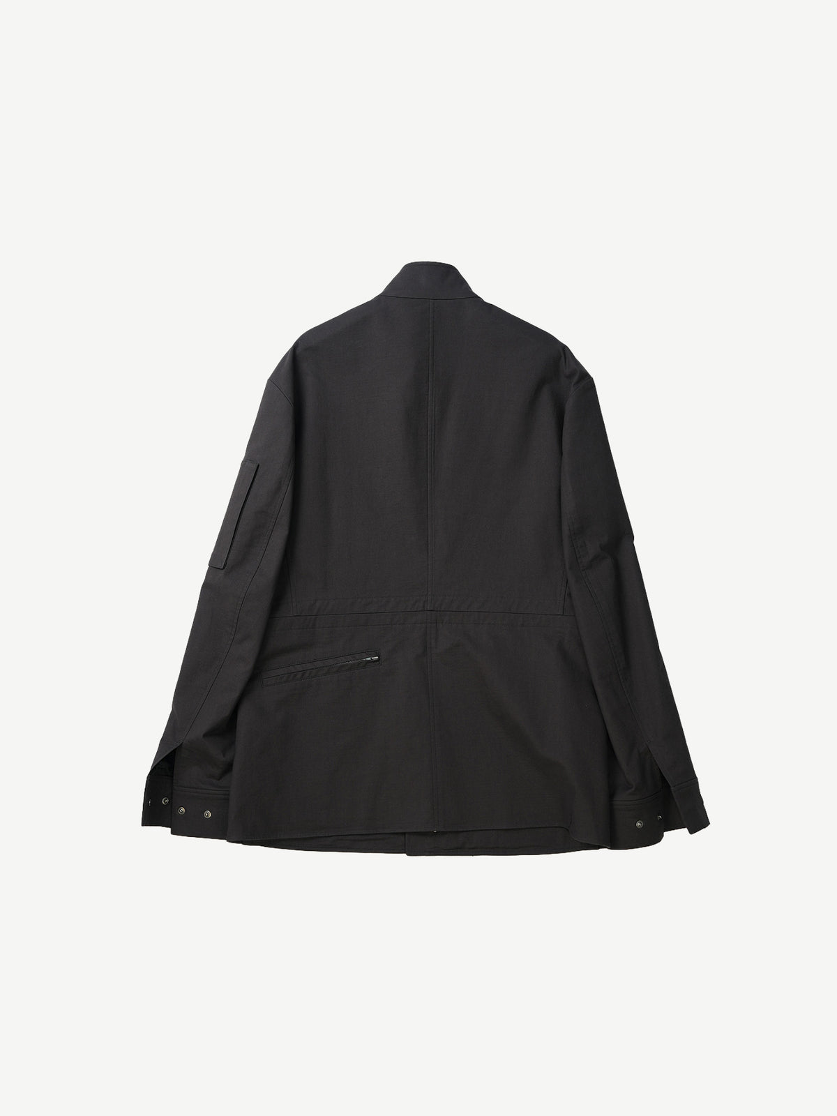STRUCTURED DOUBLE WEAVE FIELD JACKET, WASHED BLACK