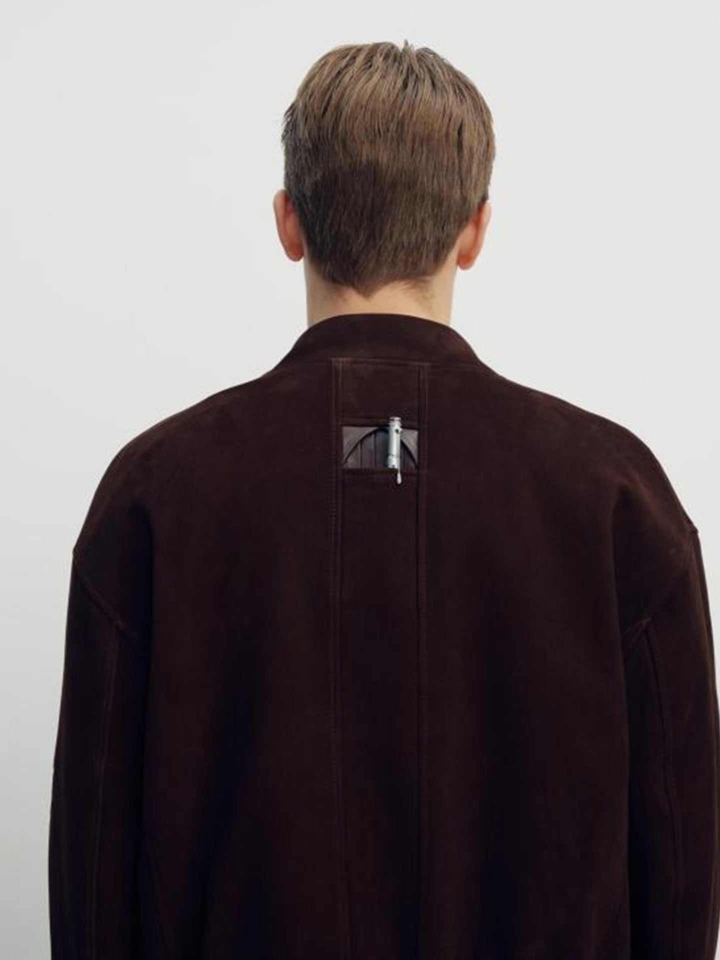 G.O.A.T SUEDE STRAPPED ZIPPER BLOUSON, DEER BROWN