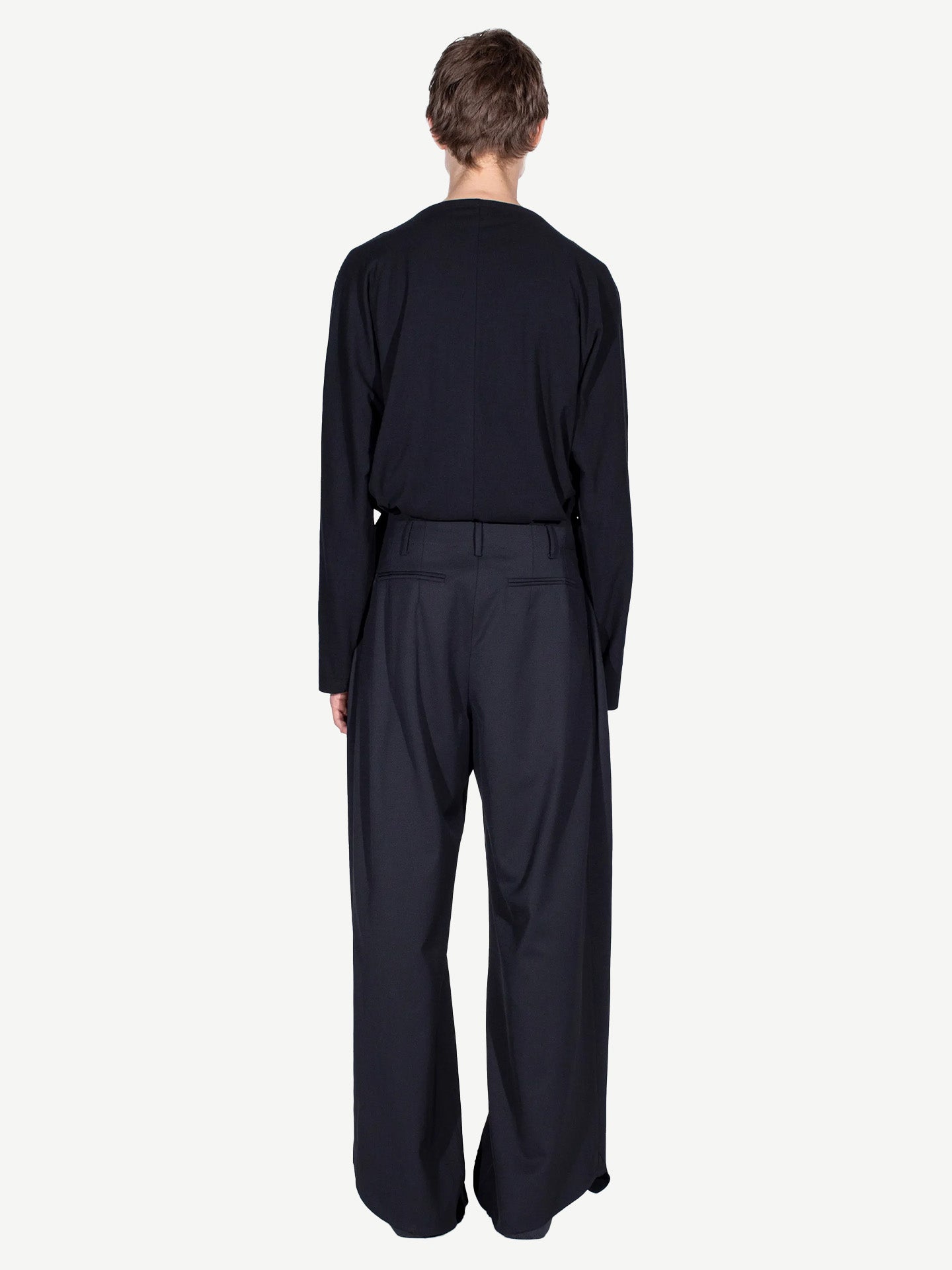 CURSUS DRAPE TROUSERS, CROW BLACK