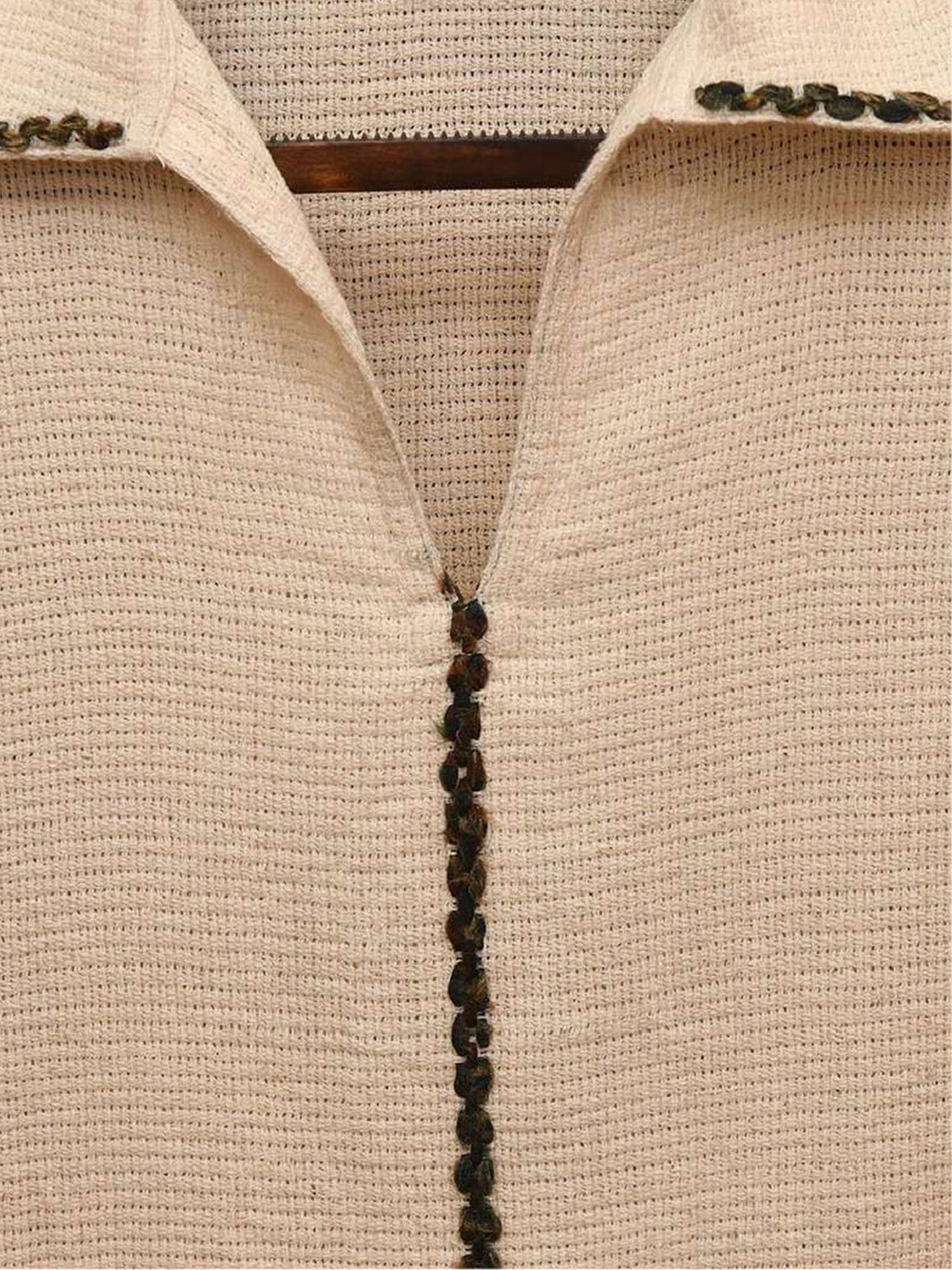V-NECK PULLOVERS, Ecru