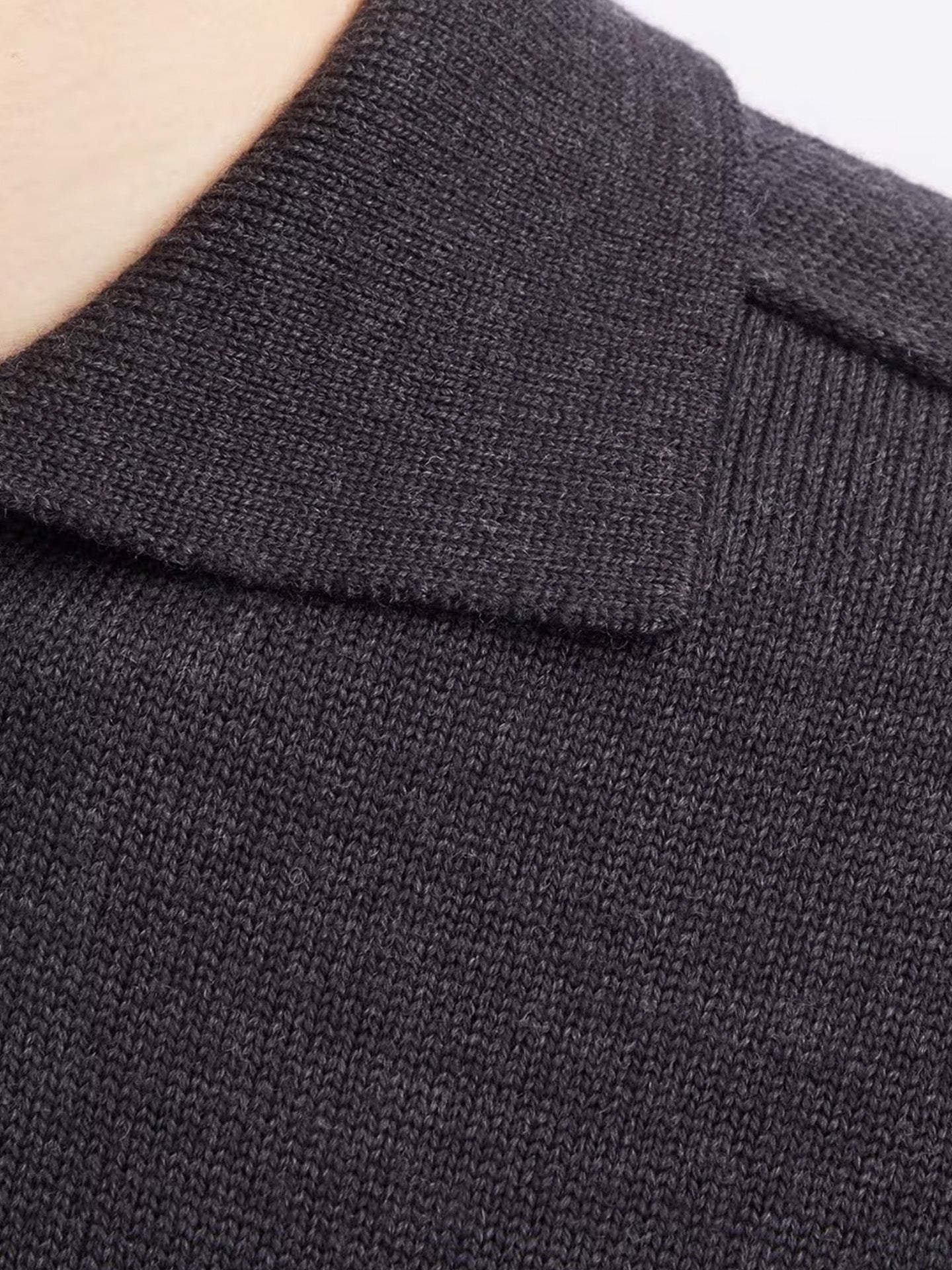 POLO SHIRT JUMPER, COAL