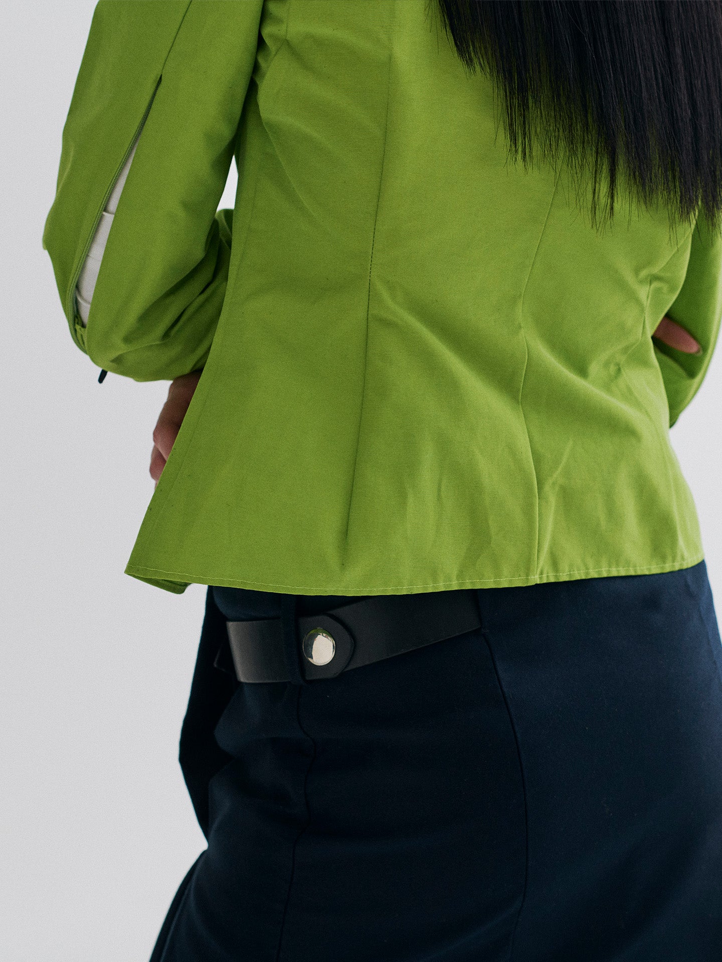 STRUCTURED SPREAD COLLAR SHIRT, BRIGHT GREEN