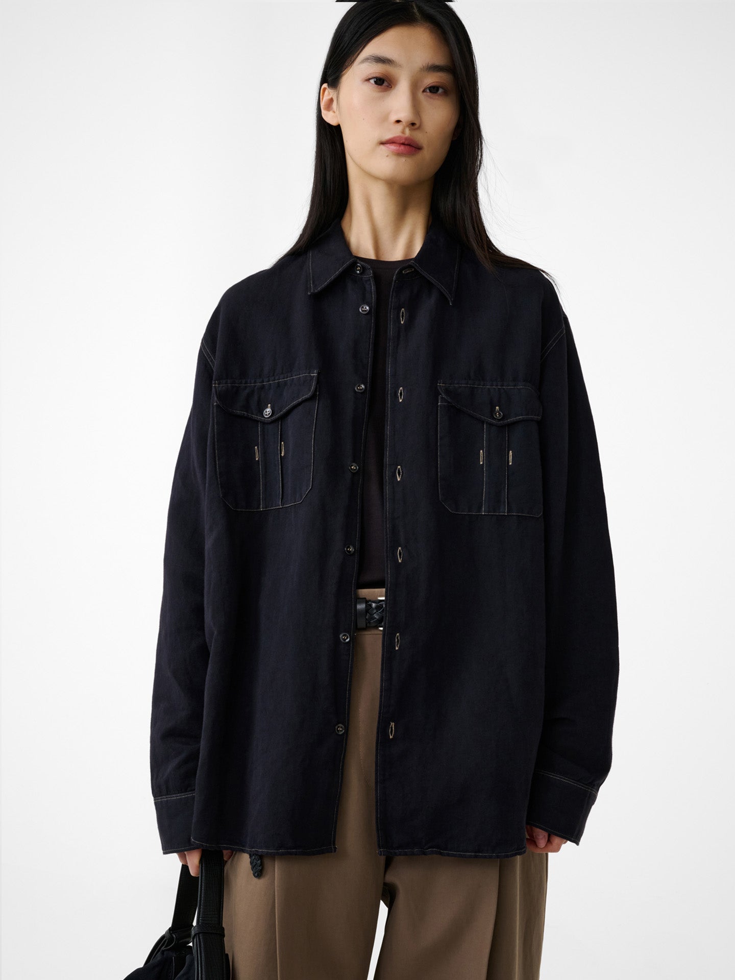 UTILITY POCKET SHIRT, BLACK GRAPE