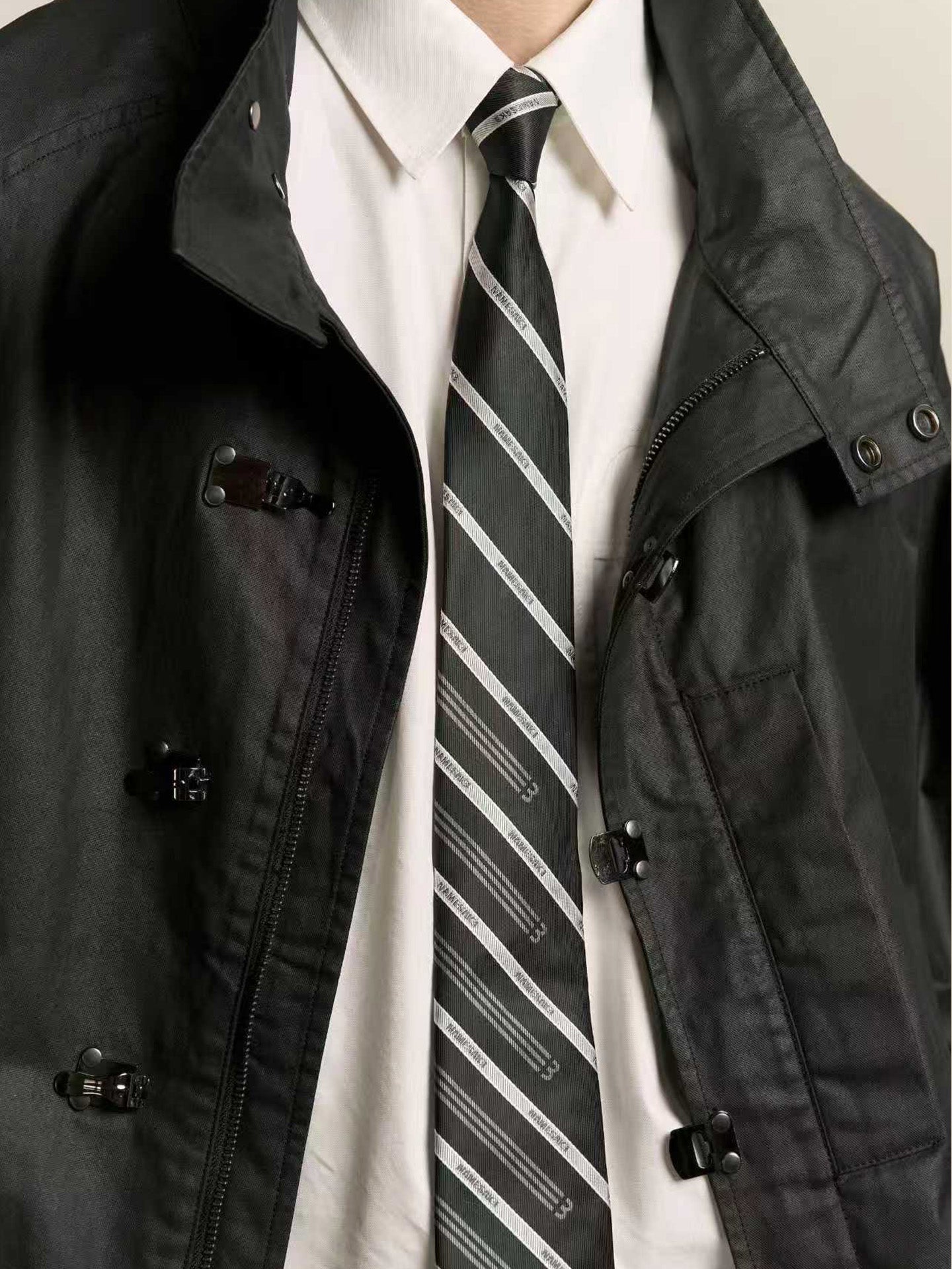 NAMESAKE LOGO OFFICE TIE, Black