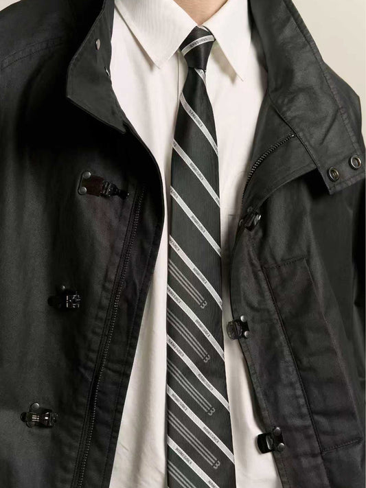 NAMESAKE LOGO OFFICE TIE, Black