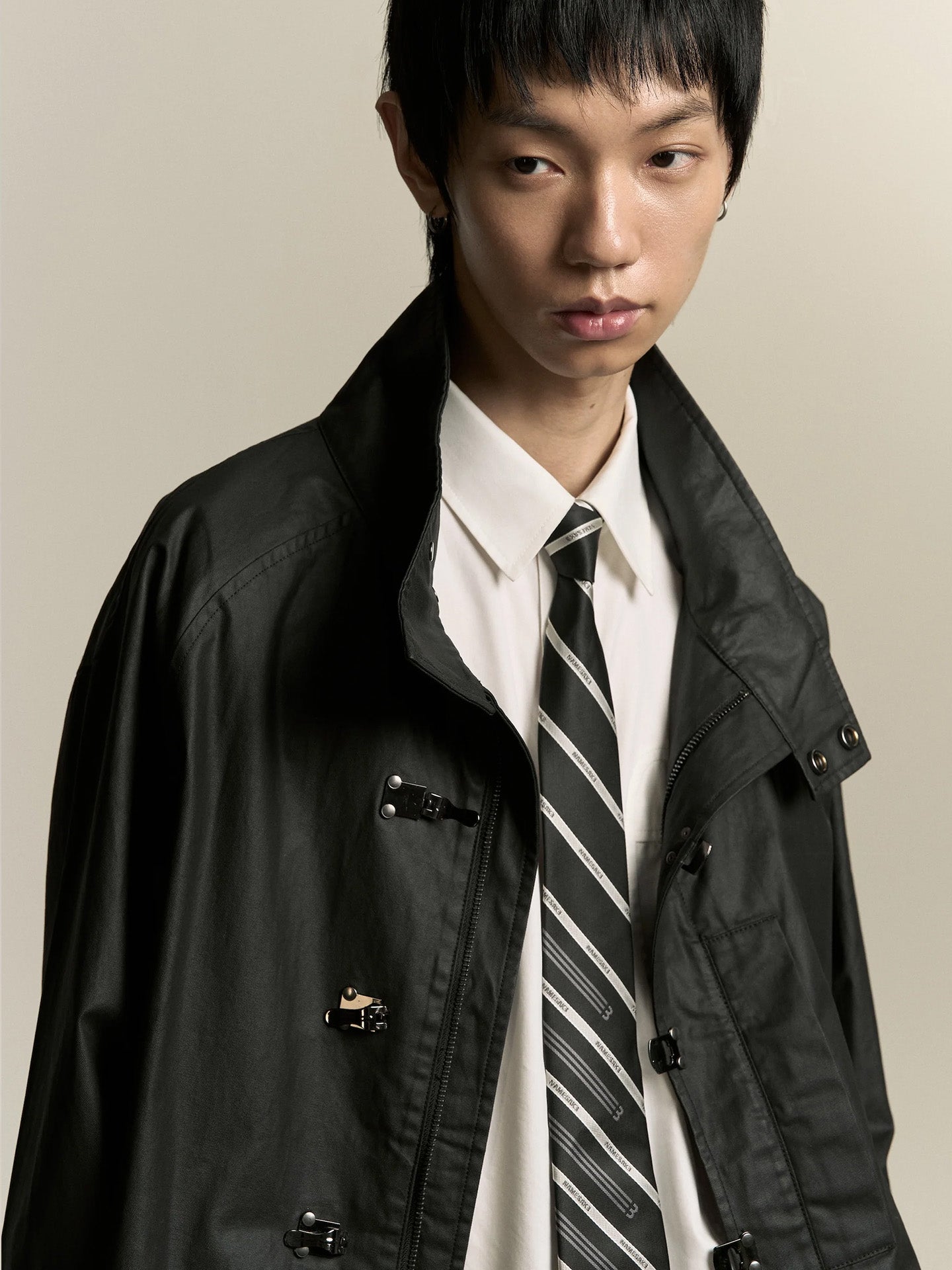NAMESAKE LOGO OFFICE TIE, Black