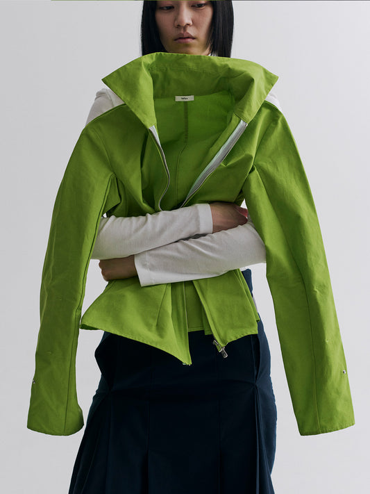 STRUCTURED SPREAD COLLAR SHIRT, BRIGHT GREEN