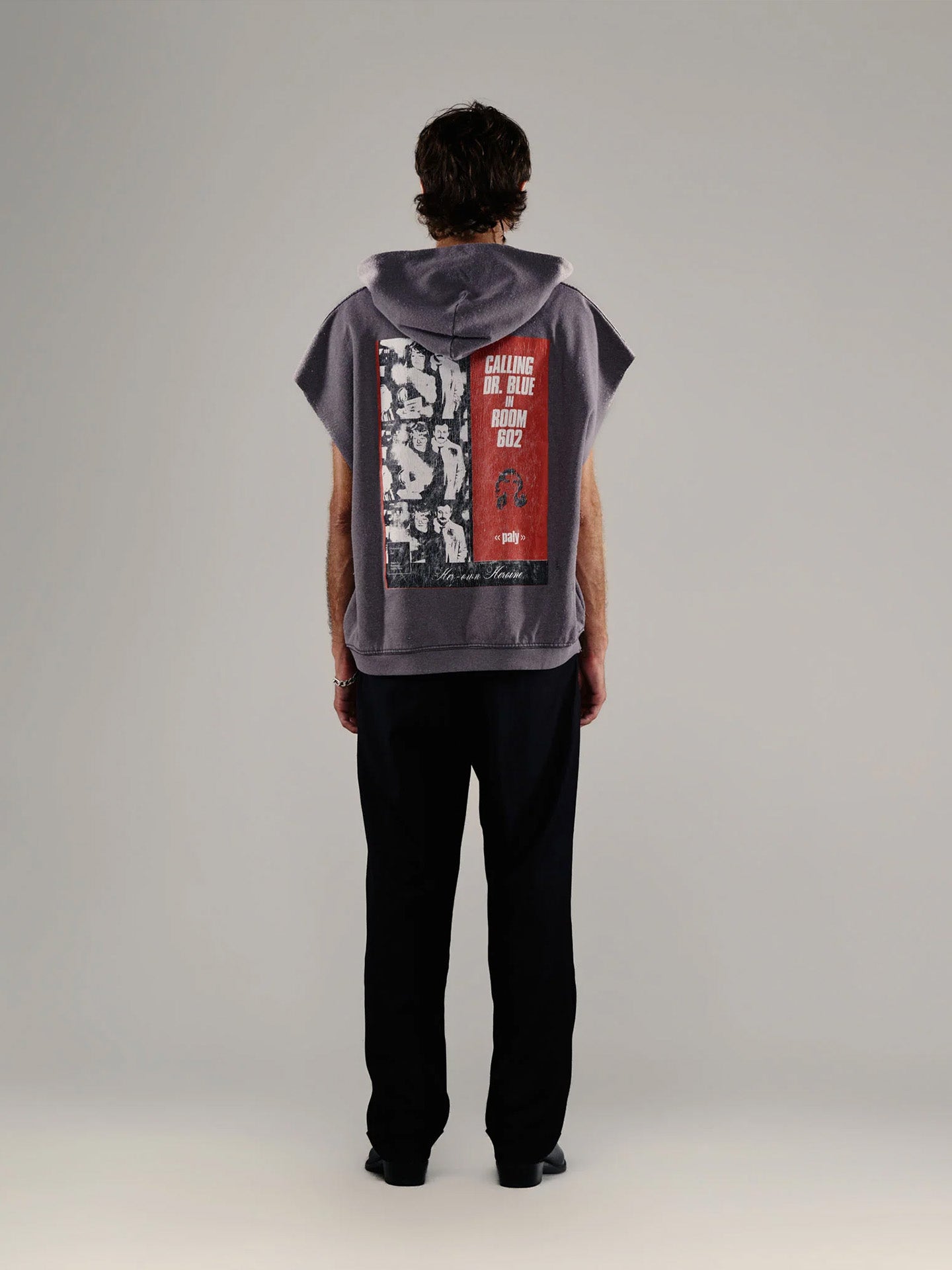 DR. BLUE CUT OFF HOODIE, Brown