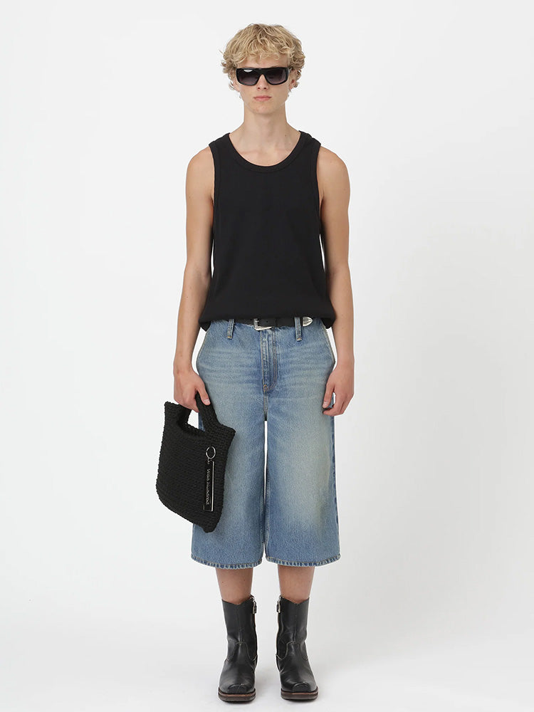 KYLE LONG DENIM SHORTS, Blue