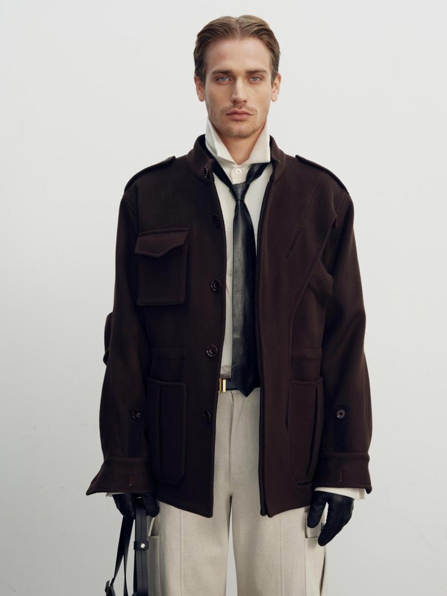 DECONSTRUCTED PARKA COAT, FINE BROWN