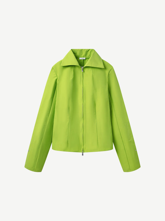STRUCTURED SPREAD COLLAR SHIRT, BRIGHT GREEN