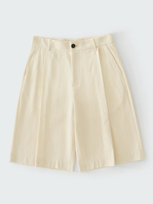 KNEE LENGTH TAILORED SHORT, ANTIQUE WHITE