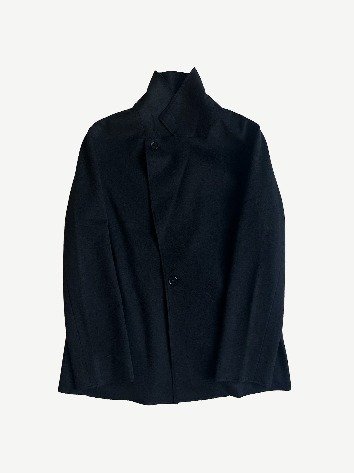 NO.173 HEAVY WOOL TWO BUTTON JACKET, BLACK