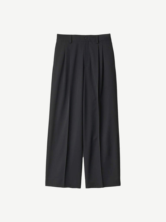 LONG WIDE TROUSERS, Black