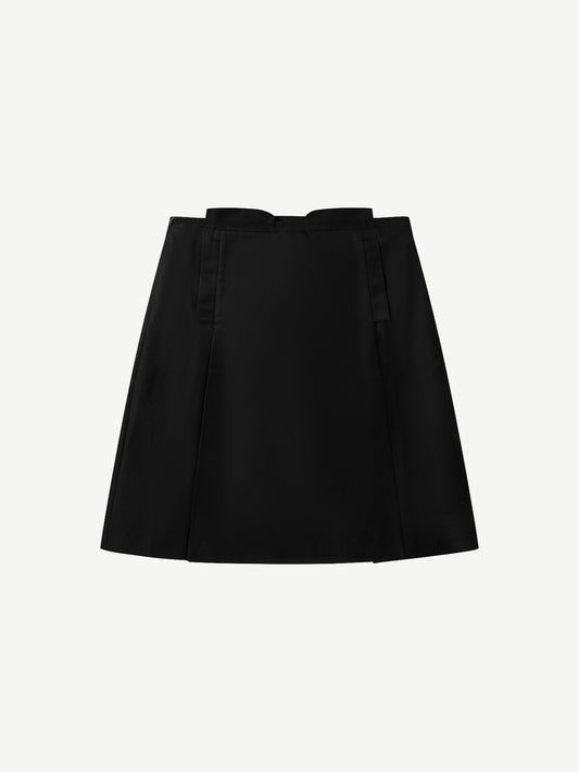 FILE SKIRT, BLACK