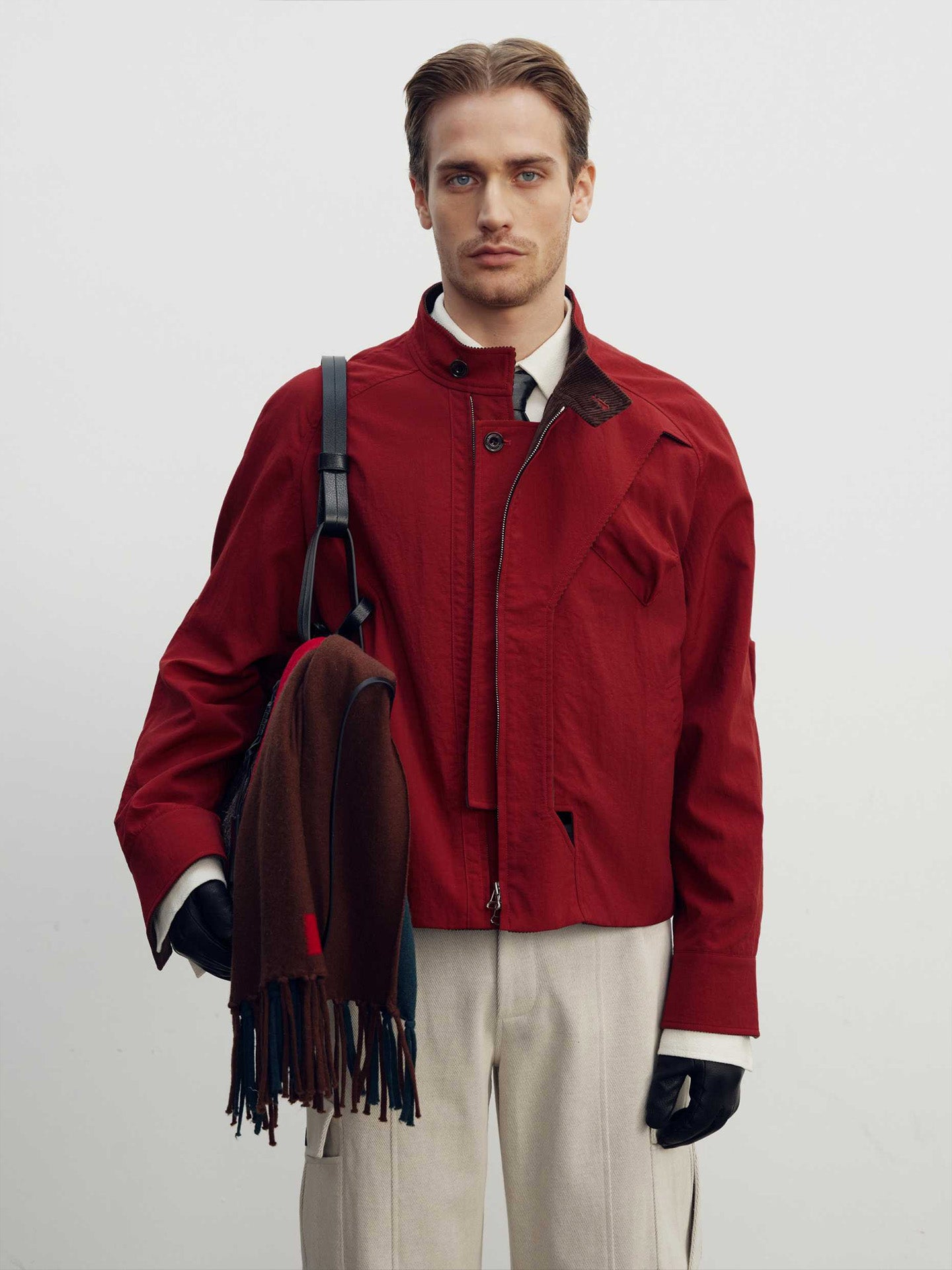BOY'S POCKET HARRINGTON JACKET, ROUGE