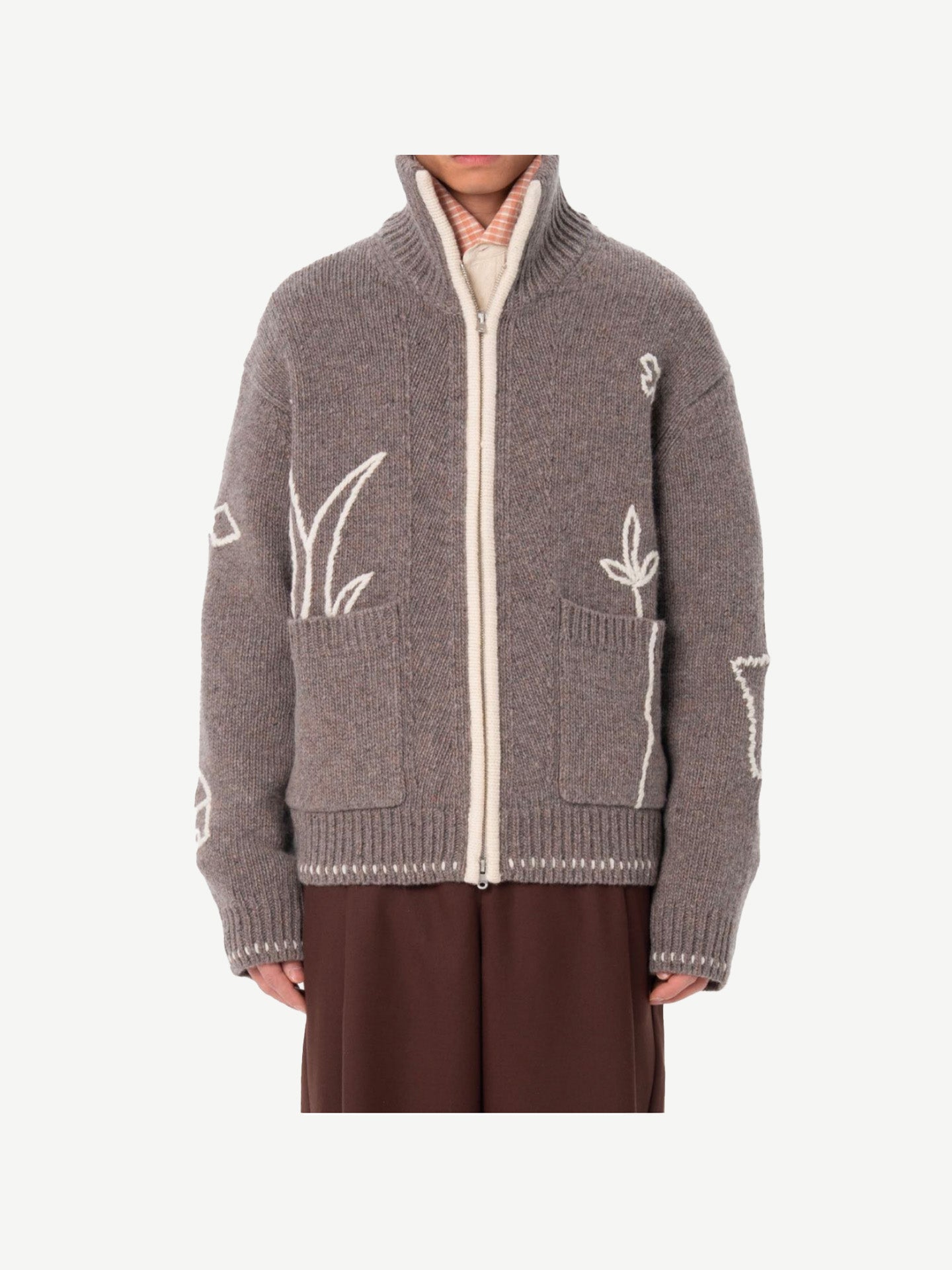 NOON KNIT JACKET, GREY