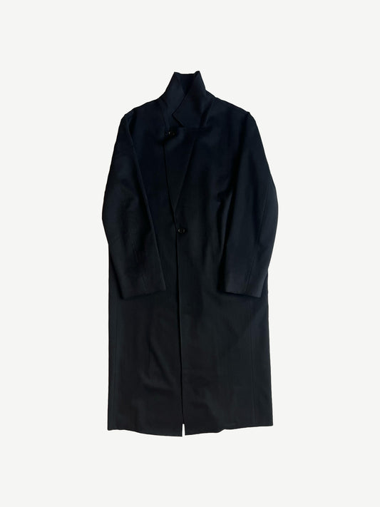 NO.175 HEAVY WOOL TWO BUTTON COAT, BLACK