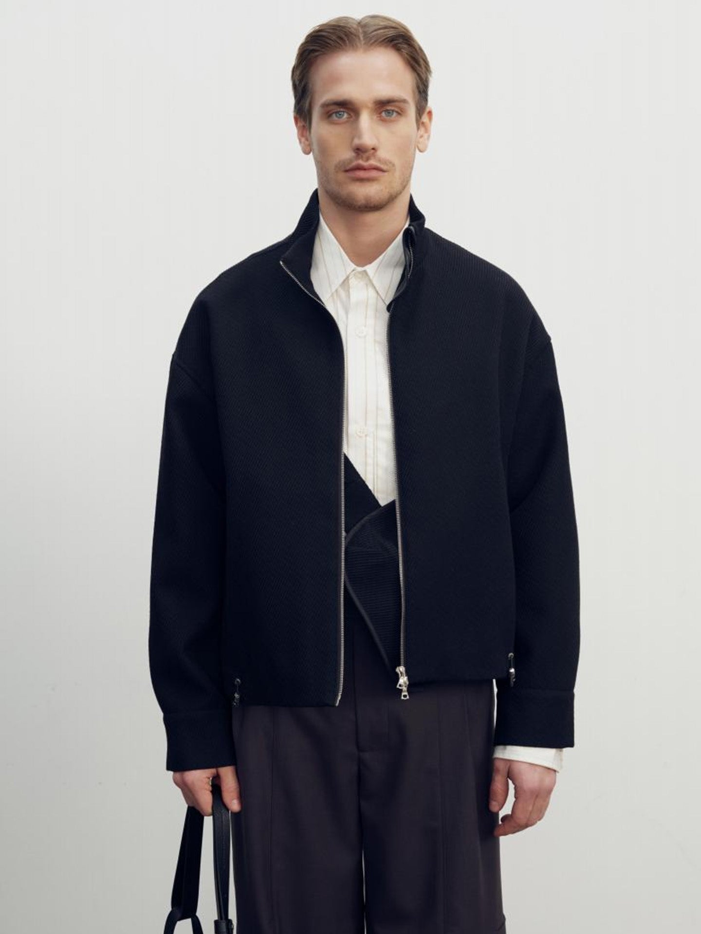 MESSENGER BAG POCKET JACKET, BLACK