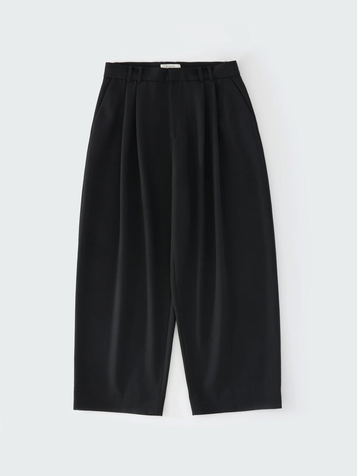 DOUBLE PLEAT VOLUME PANT, Black