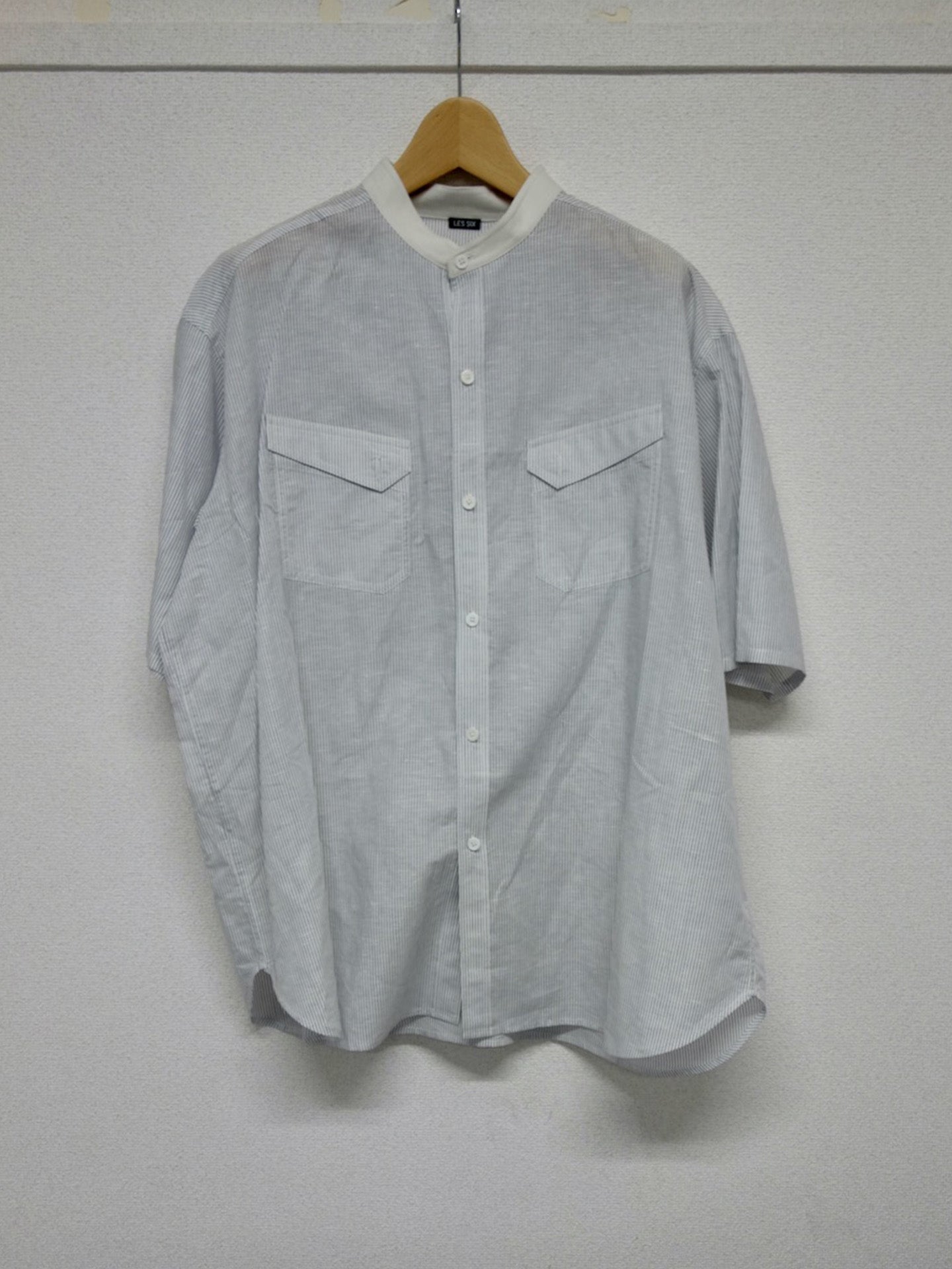 S/S MUSLIN SHIRT, White Stripe