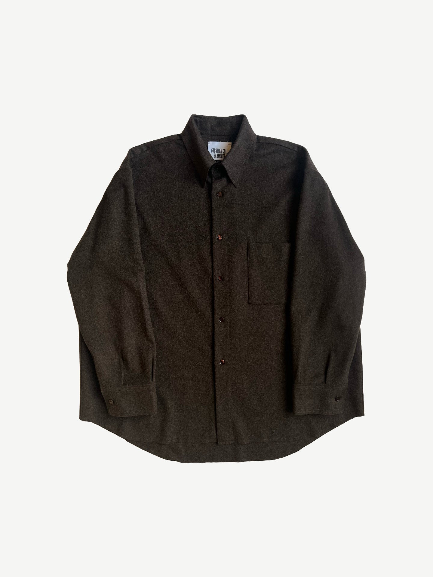 NO.328 HEAVY WOOL OVERSIZED SHIRT, BROWN