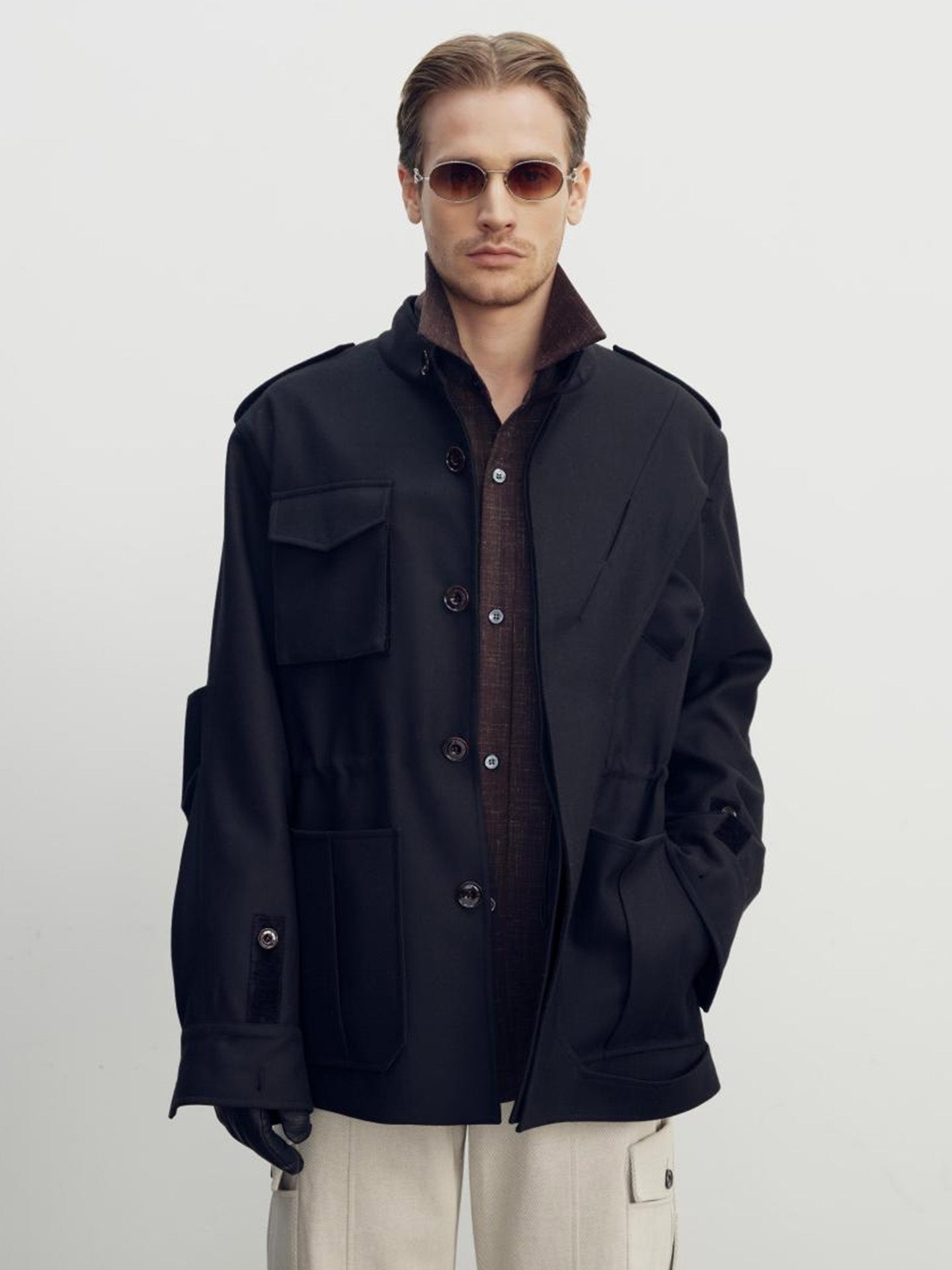 DECONSTRUCTED PARKA COAT, BLACK