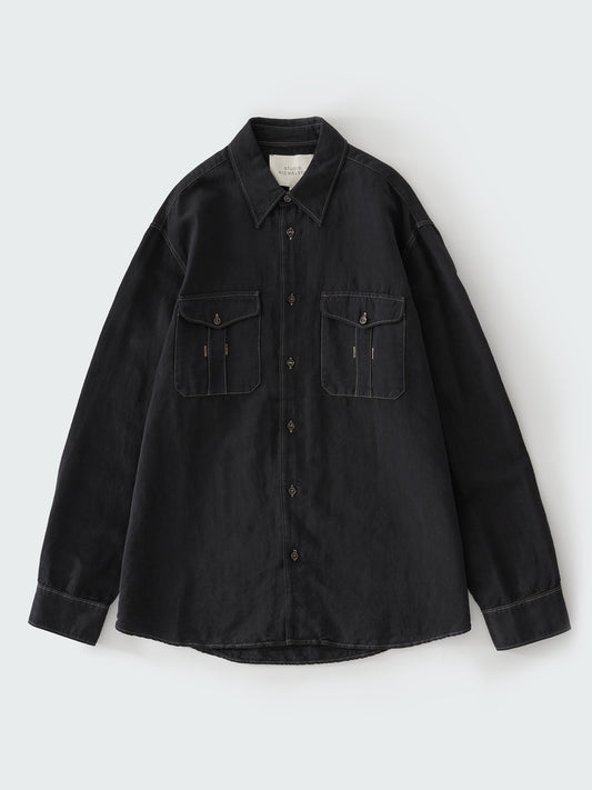 UTILITY POCKET SHIRT, BLACK GRAPE