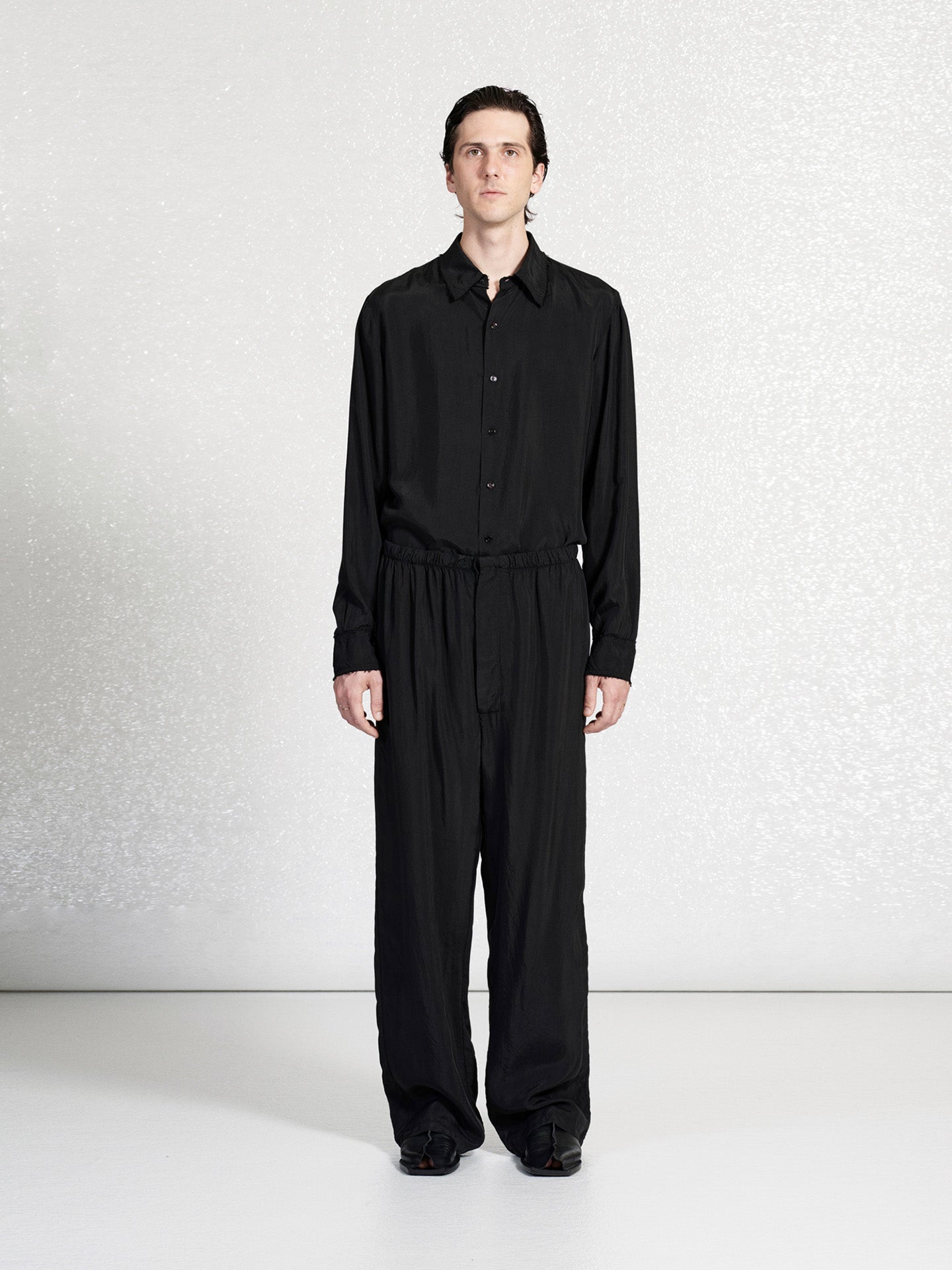 NO.197 CUPRO SHIRT, Black