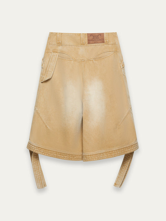 BECKHAM CARGO DENIM SHORTS, Coke Tan