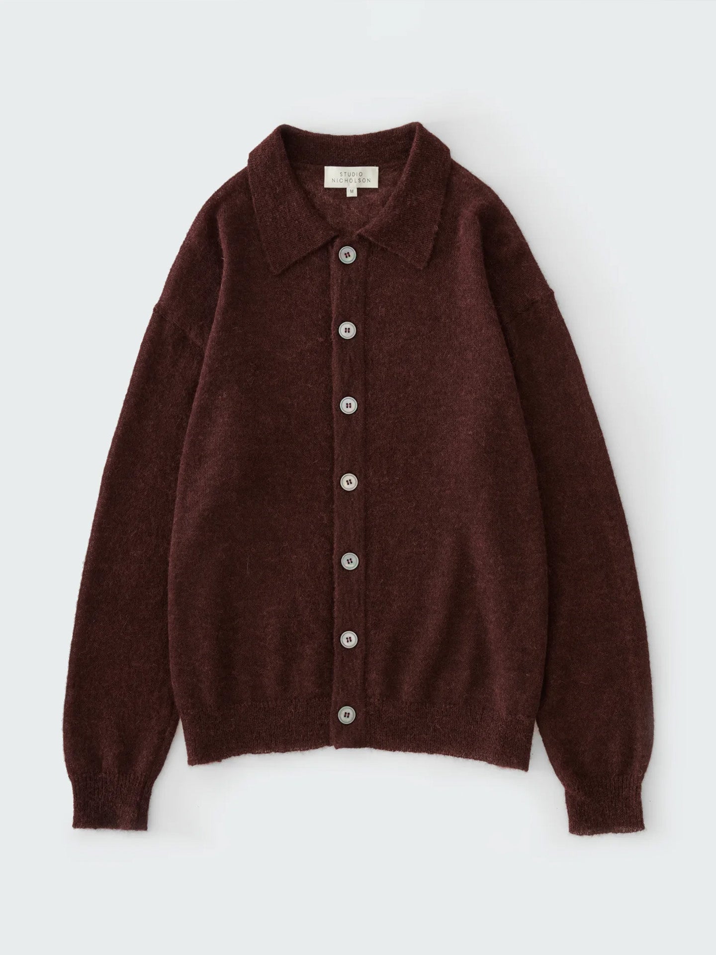 POLO COLLAR CARDIGAN, MULBERRY
