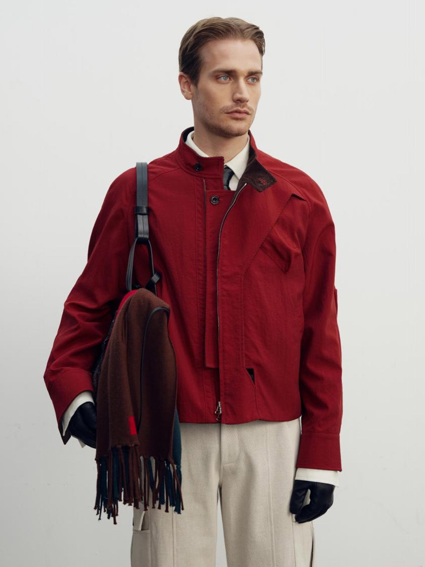 BOY'S POCKET HARRINGTON JACKET, ROUGE