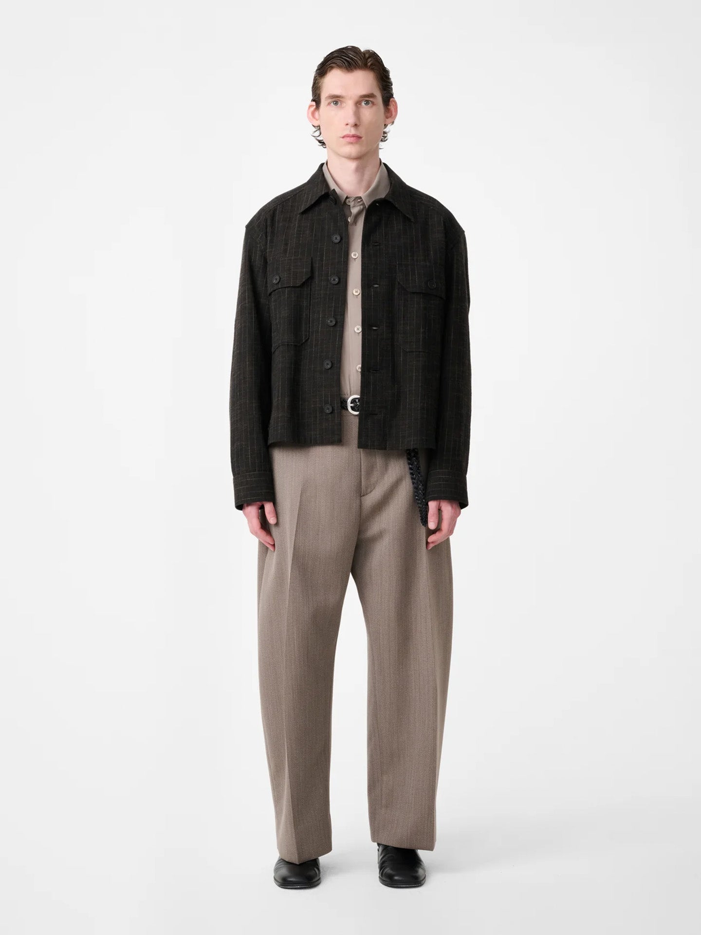 SLIM FIT OVERSHIRT, PEAT