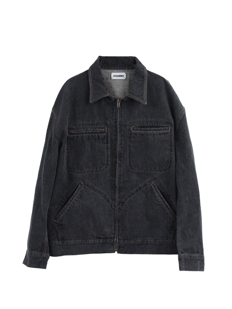 ZIP-UP TRUCKER JACKET, Dark