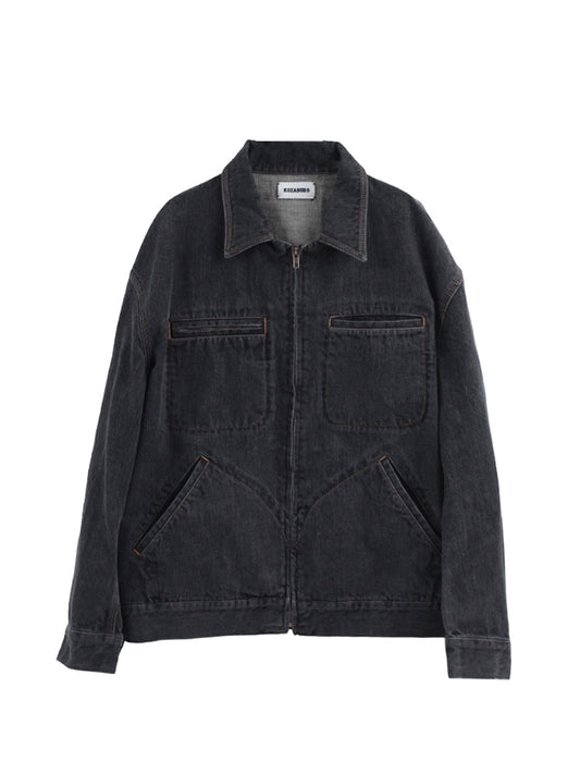 ZIP-UP TRUCKER JACKET, Dark