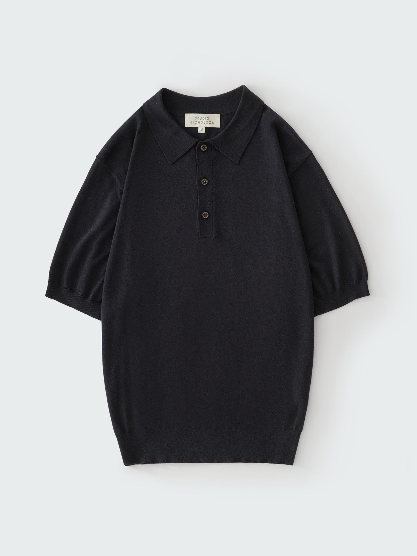 KNITTED POLO, DARK NAVY