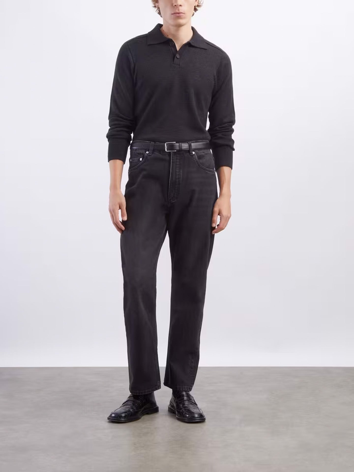 POLO SHIRT JUMPER, COAL