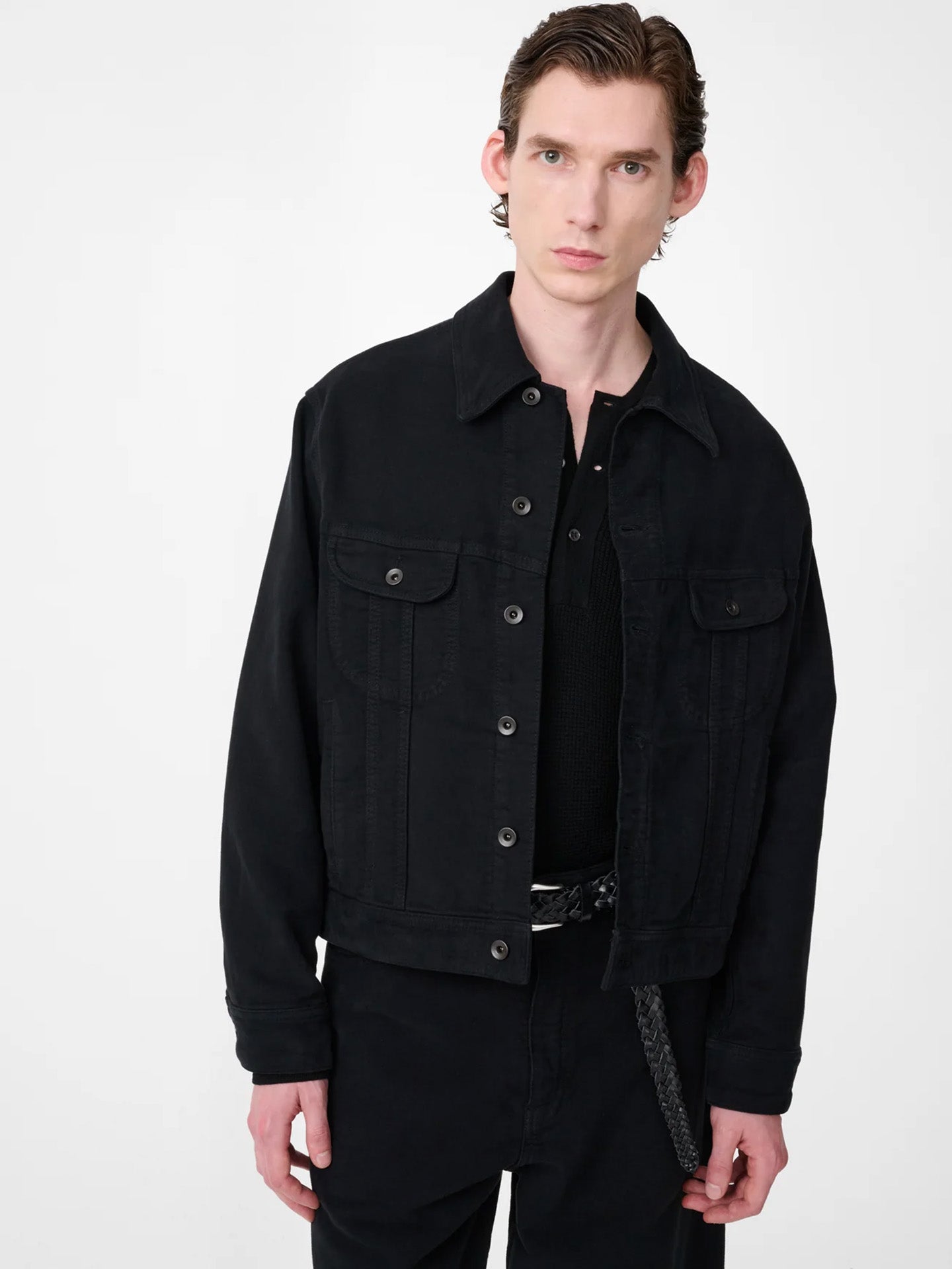 CROPPED JACKET, BLACK