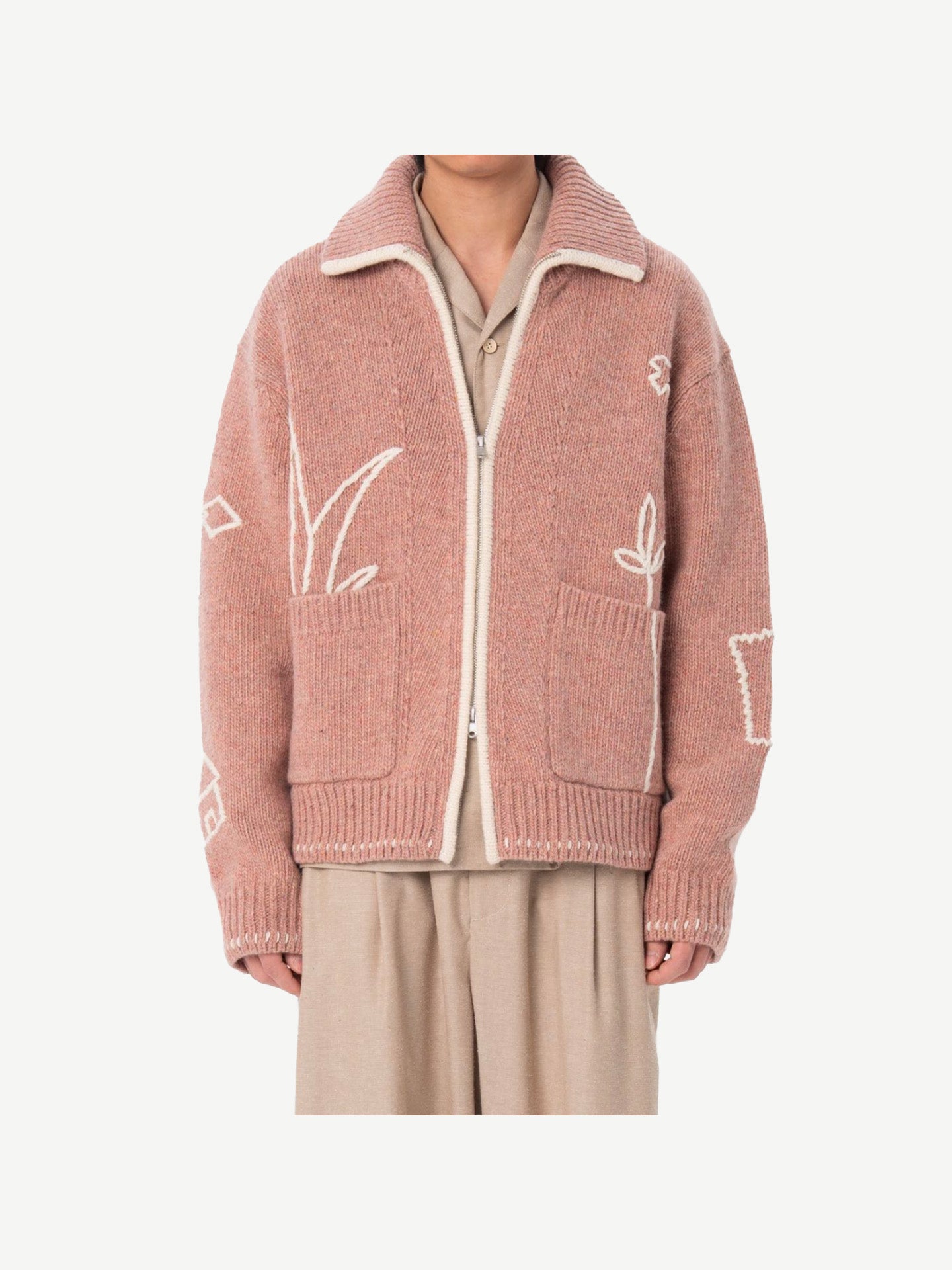 NOON KNIT JACKET, PINK