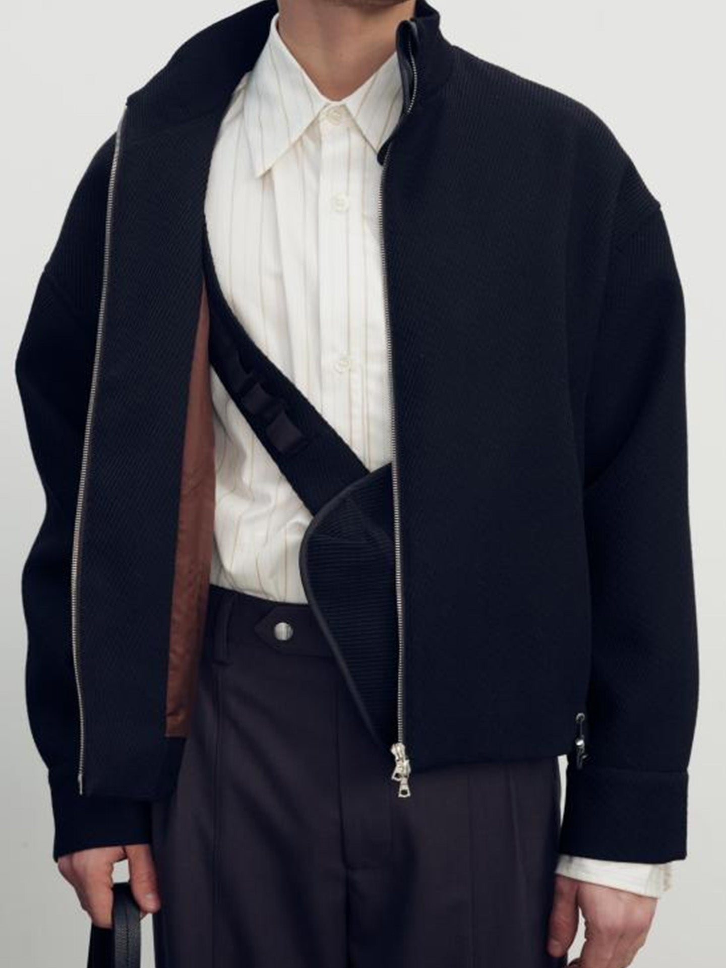 MESSENGER BAG POCKET JACKET, BLACK