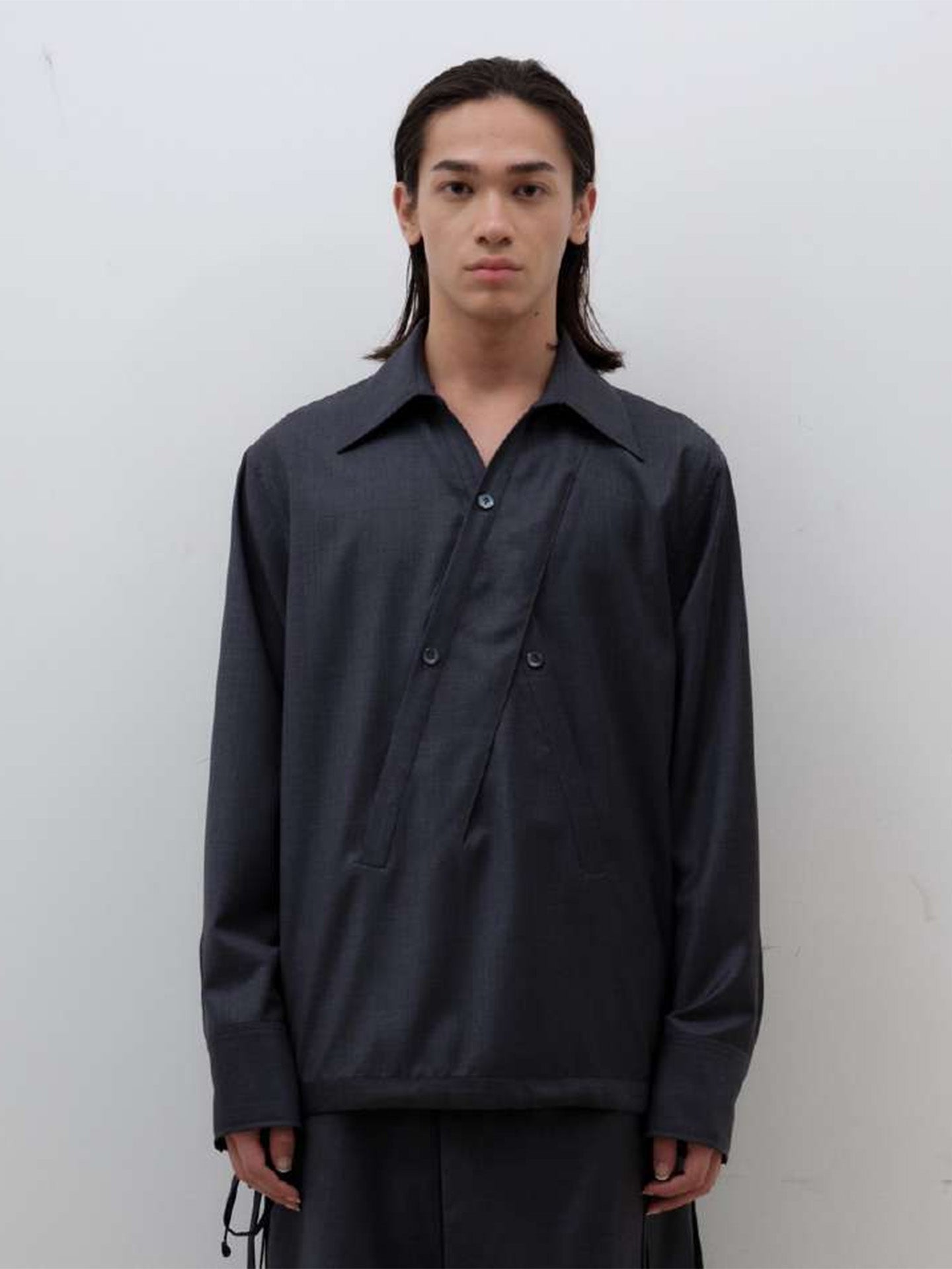 CROSSED OVER SHIRT, Grey