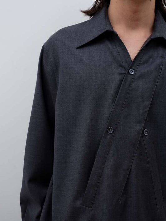 CROSSED OVER SHIRT, Grey