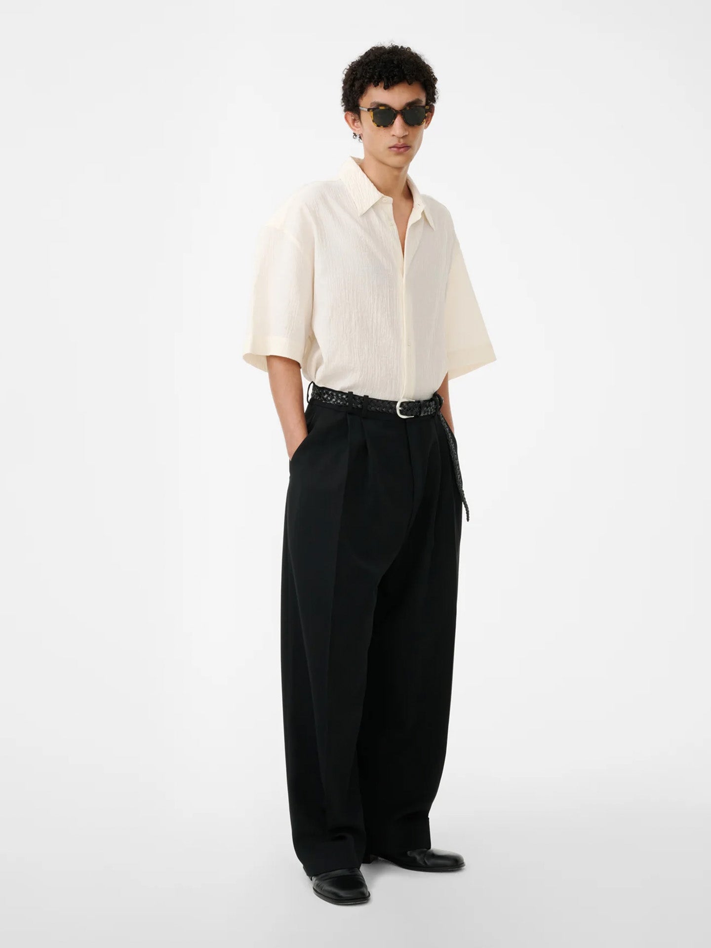 DOUBLE PLEAT VOLUME PANT, BLACK