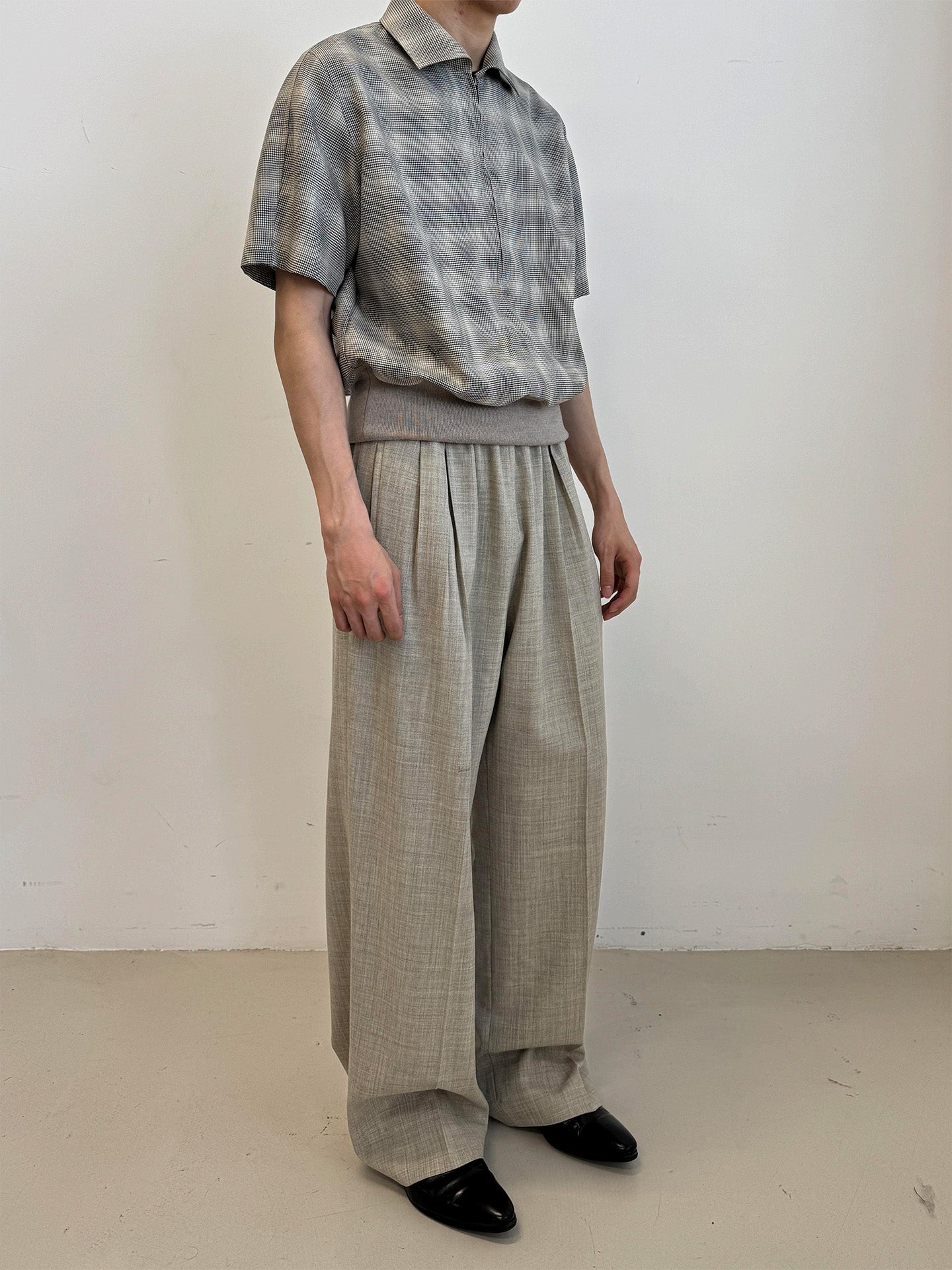 SEDIMENTARY SHIRT, Linen Houndstooth