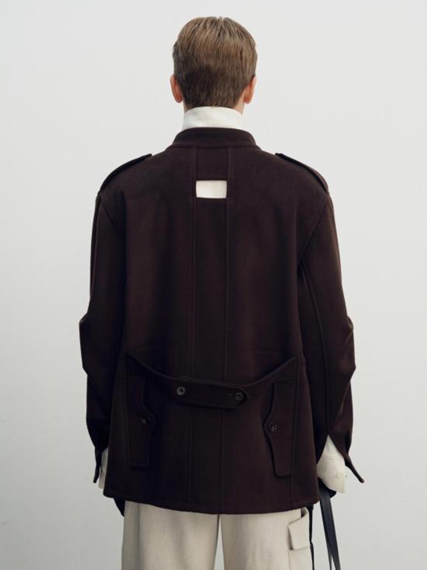 DECONSTRUCTED PARKA COAT, FINE BROWN